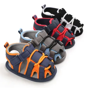 Sandali da camminata per neonati con suola morbida, colori multipli, punta chiusa