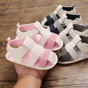 Comfortable breathable baby summer sandals featuring soft soles and adjustable hook and loop