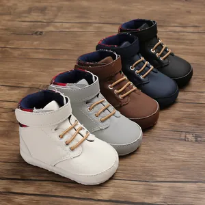 Multiple colors of high-top soft-sole baby walking shoes for 0-1 year old infants
