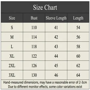 Tableau des tailles pour pull à capuche oversize pour femme avec mesures détaillées.