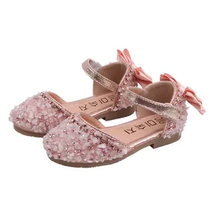 Sprankelende roze prinsessenschoenen met strassteentjes voor meisjes met elegante strikken