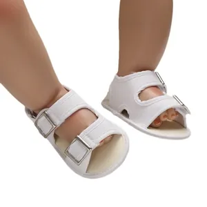 Sandali estivi bianchi traspiranti per neonati 0-1 anno, scarpe per i primi passi