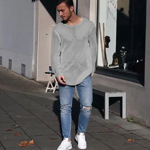 Herren Rundhals Langarm Acryl Strickpullover Urban Lässig Einfarbig Herbst Winter Mode Top