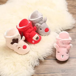 Stivali da Neve Invernali per Neonati 0-1 Anno Suola Morbida Antiscivolo Scarpe per Primi Passi Peluche Caldo Cartone Animato