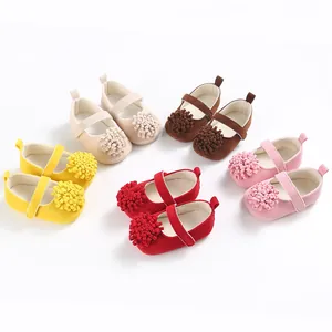 Colección de zapatos suaves para bebé con decoraciones de flores en varios colores