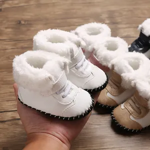 Rutschfeste Baby-Winterstiefel mit warmem Plüschfutter für Kleinkinder und Babys