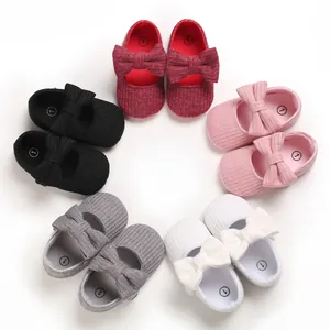 Baby Girl Mary Jane Shoes Soft Sole Breathable Infant Toddler First Walker Shoes Bow Knot Princess Flats For Newborn Girls