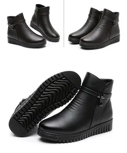 Klassische warme Winterstiefel für Damen mit rutschfester Sohle und Reißverschluss