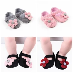 Cute baby girl princess walking shoes with floral design for infants 0-1 year old