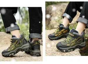 Detailansicht der olivgrünen Winterstiefel für Jungen mit warmem Fleecefutter und Sohle