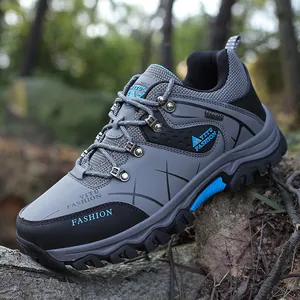 Men Outdoor Hiking Shoes Mesh Synthetic Leather Waterproof Non-Slip Thick Sole Professional Trekking Sneakers For Men Travel Climbing