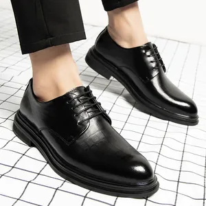 Herren Business Anzugschuhe Höhenvergrößerndes Recyceltes Leder Formelle Oxford Schuhe Für Hochzeit Lässig Büro Schwarz Schuhe