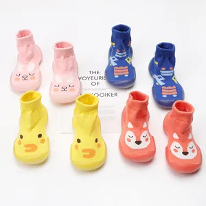 Breathable baby indoor sock shoes with soft non-slip soles and cute cartoon patterns