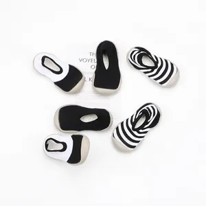Breathable baby sock shoes with soft soles in striped and solid patterns