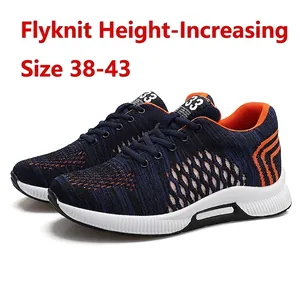 Baskets Sportives Flyknit Respirantes pour Hommes avec Augmentation de Taille Invisible Chaussures de Marche Casual Outdoor
