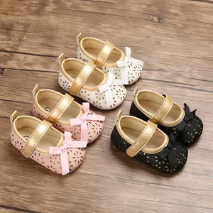 Kleinkind Baby Mädchen Prinzessin Schuhe Weiche Sohle Rutschfeste Lauflernschuhe Mit Schleife Ausschnitt Kunstleder Party