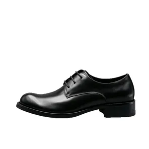 Klassische schwarze Business-Leder-Schuhe für Herren mit runder Kappe