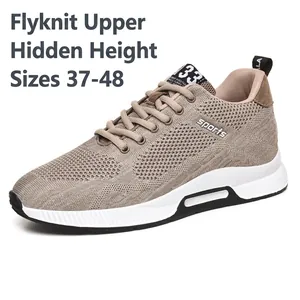 Herren Fly-Knit Mesh Laufschuhe Atmungsaktiv Unsichtbare Erhöhung Lässige Sportschuhe Rutschfest Leichte Turnschuhe