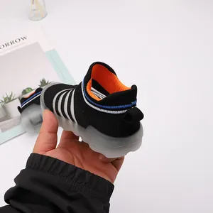 Premium lightweight breathable 3D knit baby sock shoes with soft translucent soles