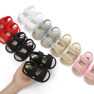 Detailed view of various colorful breathable mesh baby sandals for summer