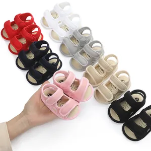 Detailed view of breathable mesh baby sandals in various colors for summer wear