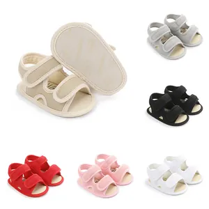 Sandalias de Lona Transpirable para Bebé Suela Blanda Zapatos de Aprendizaje Cierre de Velcro para Niños y Niñas