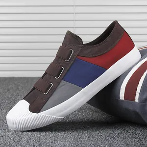 Κομψά ανδρικά casual πάνινα παπούτσια με σχέδιο color-block και λευκή λαστιχένια σόλα