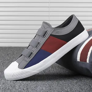 Κομψά ανδρικά πάνινα loafers με χρωματιστά τμήματα, αναπνεύσιμα slip-on παπούτσια