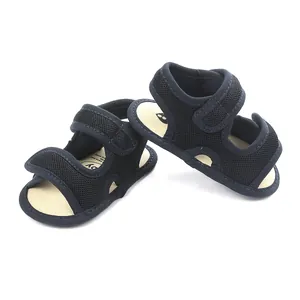 Soft and breathable navy blue mesh baby sandals for infant summer outdoor walking shoes