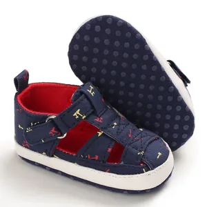 Soft canvas baby sandals with anti-slip soles for infants learning to walk