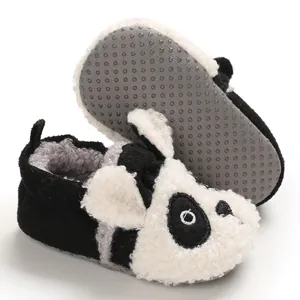Zapatos de peluche para bebé oso panda con suela antideslizante y suave