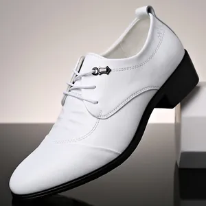 Scarpe in Pelle Formale Business Uomo Aumento Altezza Cuoio Riciclato Stringate Taglio Basso Scarpe da Sposa Suola Morbida Antiscivolo Oxford