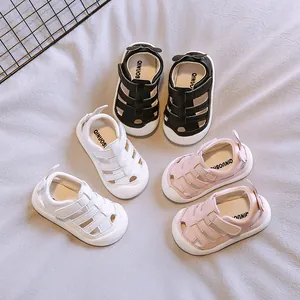 Peuter Baby Sandalen Microvezel Leer Zachte Zool Antislip Opengewerkt Klittenband Kinderen Zomer Eerste Stapjes Schoenen