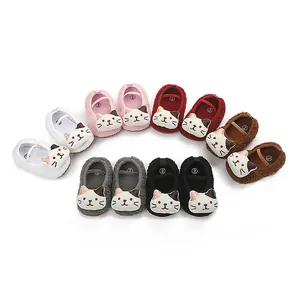 Cute cartoon cat baby walking shoes in multiple colors for infants 0-1 years old