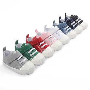 Chaussures de marche en toile pour bébé de 0 à 1 an, semelles en caoutchouc