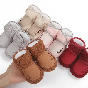 Soft fleece baby winter boots for 0-1 year olds in multiple warm colors and styles