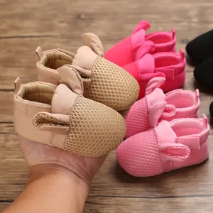 Scarpe primi passi in rete per neonati con orecchie di coniglio, 0-1 anno