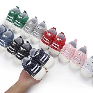 Chaussures en toile colorées pour bébés de 0 à 1 an, couleurs bonbon