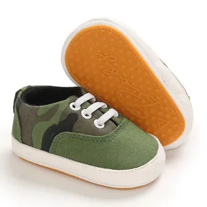 Chaussures de marche camouflage pour bébé avec semelle souple antidérapante en caoutchouc