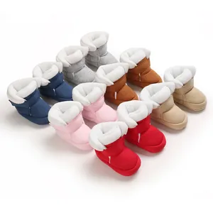 Kleurrijke baby katoenen laarzen met zachte zool en warme fleece voering voor baby's