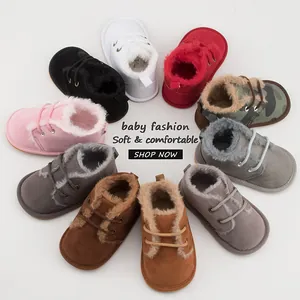 Weiche Winter Babyschuhe mit warmem Fleecefutter und rutschfester Gummisohle