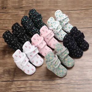 Neugeborene Kleinkind Baby Lauflernschuhe Warm Fleece Gefüttert Bedruckt Baumwolle Weiche Sohle Winterstiefel Für Jungen Mädchen
