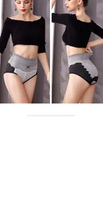 High waist graphene shaping panties with elegant lace trim and tummy control design