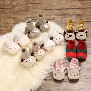 Baby Cartoon Animal Soft Sole Winter Snow Boots Warm Knitted Prewalker Shoes For Newborn Boys Girls Non-Slip First Walkers