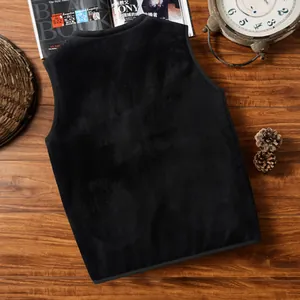 Premium men's thick fleece-lined sleeveless waistcoat for autumn and winter wear
