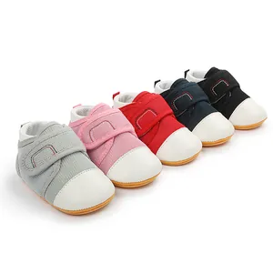 Detail view of baby non-slip walking shoes available in five vibrant color choices