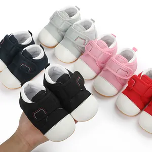 Multi-color mesh baby walking shoes with anti-slip rubber sole and secure Velcro strap