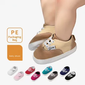 Zapatos para Aprender a Caminar Clásicos de Lona de Algodón para Infantes Colores Caramelo Suela de Goma Antideslizante Suave Zapatillas