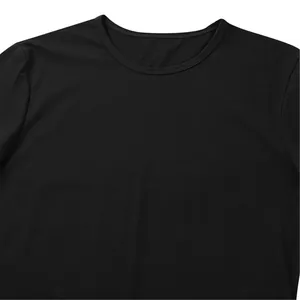 Close-up detail of a men's breathable black crewneck short-sleeve bodysuit romper.
