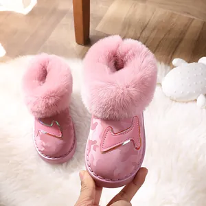 Kinder Winter Schneestiefel Kunstpelz Futter Warm Ankle Boots Wasserdicht Rutschfest Tarnmuster Outdoor Schuhe Für Jungen Mädchen